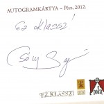 Csányi Sándor autogram kártyája